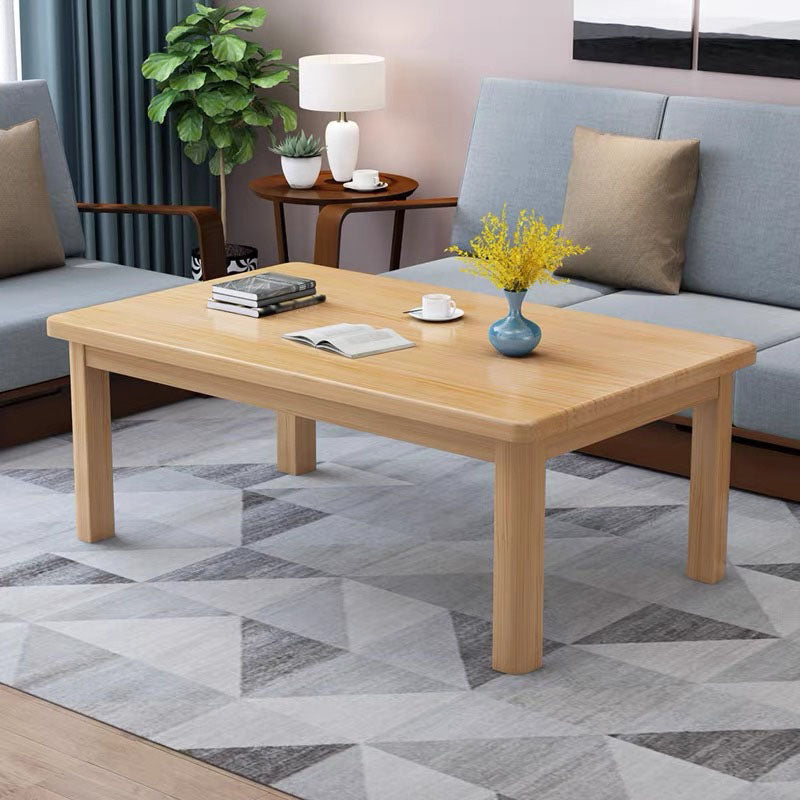 Modern Style Solid Wood Top Walnut/wood Color Rectangular Coffee Table