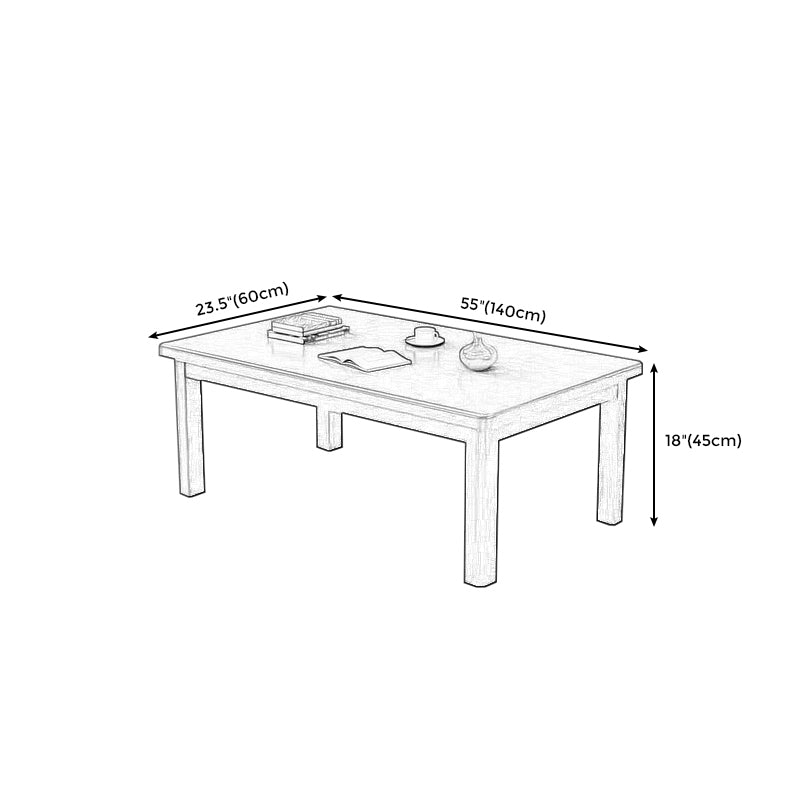 Modern Style Solid Wood Top Walnut/wood Color Rectangular Coffee Table