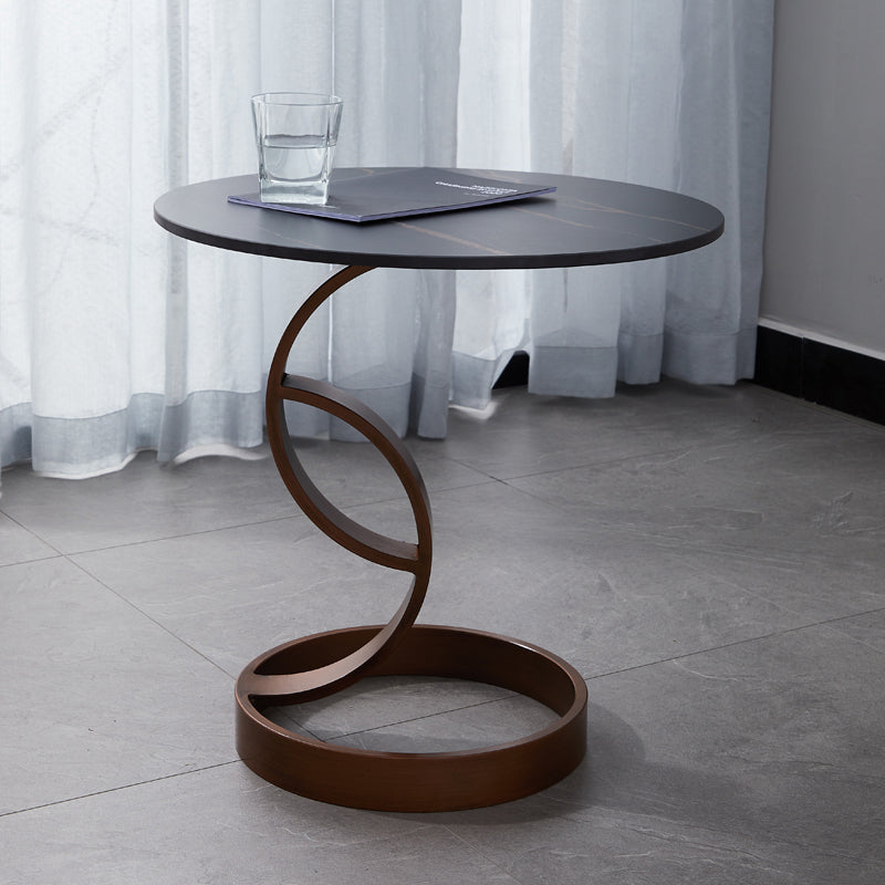 1 Single Slate Round Coffee Table Modern Cocktail Table for Living Room