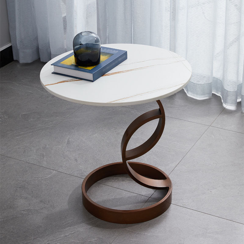 1 Single Slate Round Coffee Table Modern Cocktail Table for Living Room