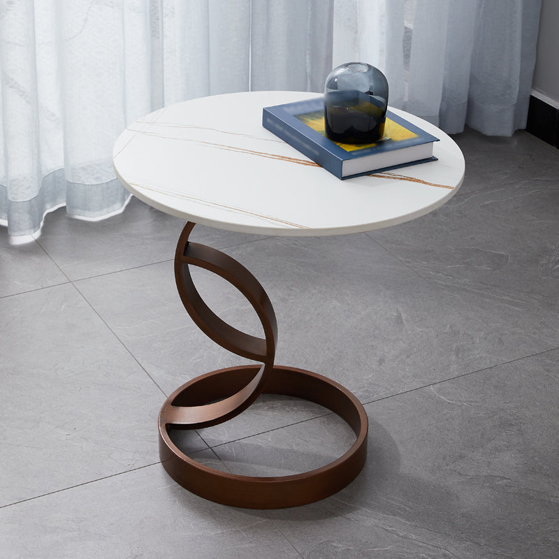 1 Single Slate Round Coffee Table Modern Cocktail Table for Living Room