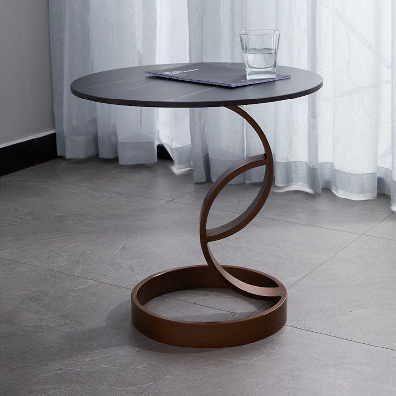 1 Single Slate Round Coffee Table Modern Cocktail Table for Living Room