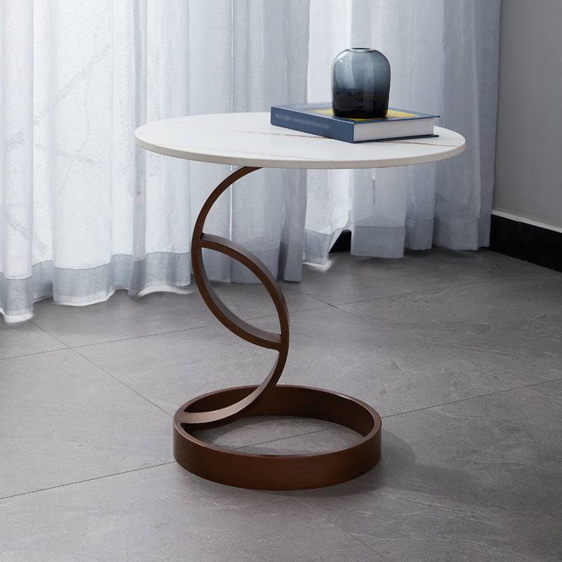 1 Single Slate Round Coffee Table Modern Cocktail Table for Living Room