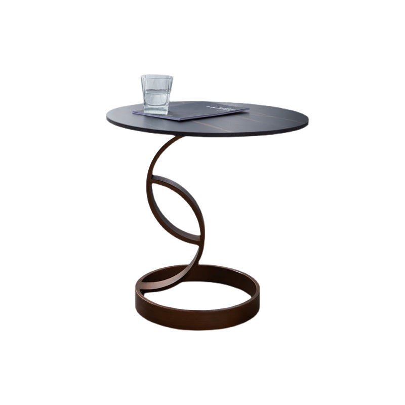 1 Single Slate Round Coffee Table Modern Cocktail Table for Living Room