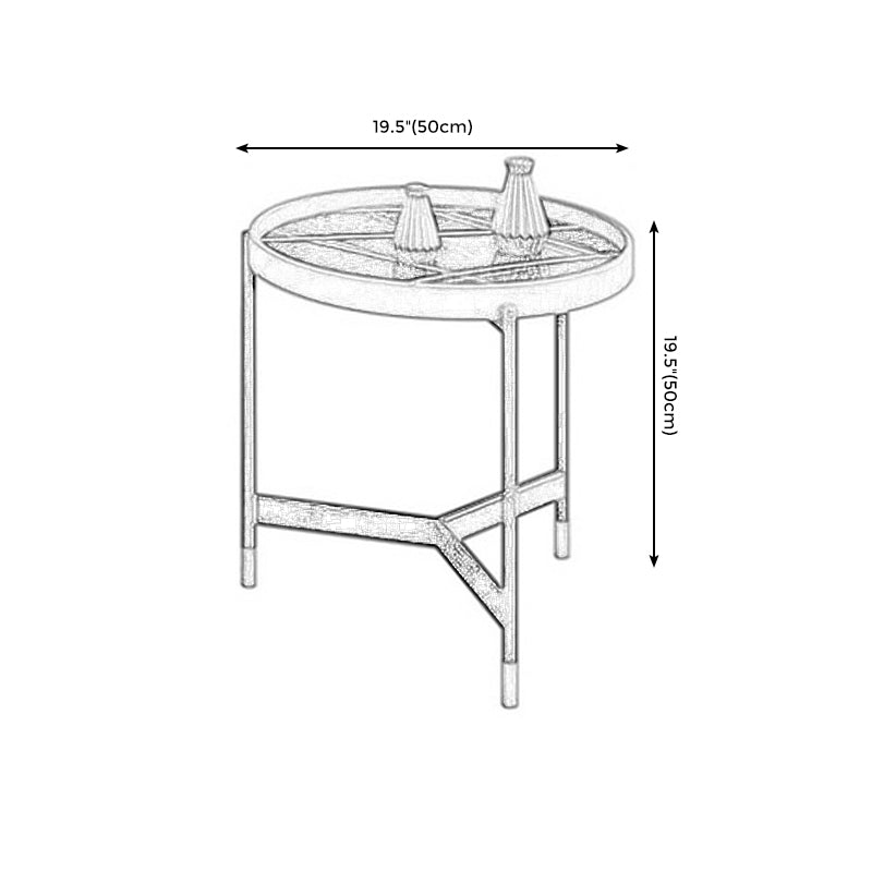Modern Tray Top 3 Legs Coffee Table Slate and Steel Round Table