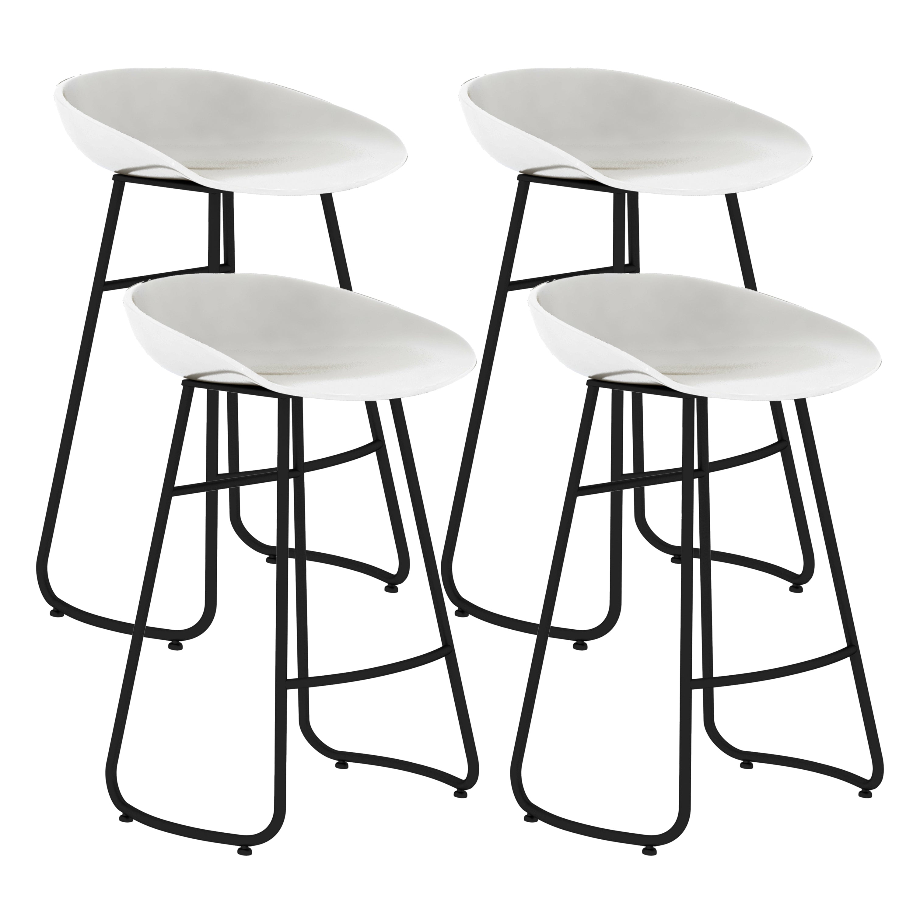 Contemporary Bar Stool Plastic Counter Bar Stool with Metal Legs