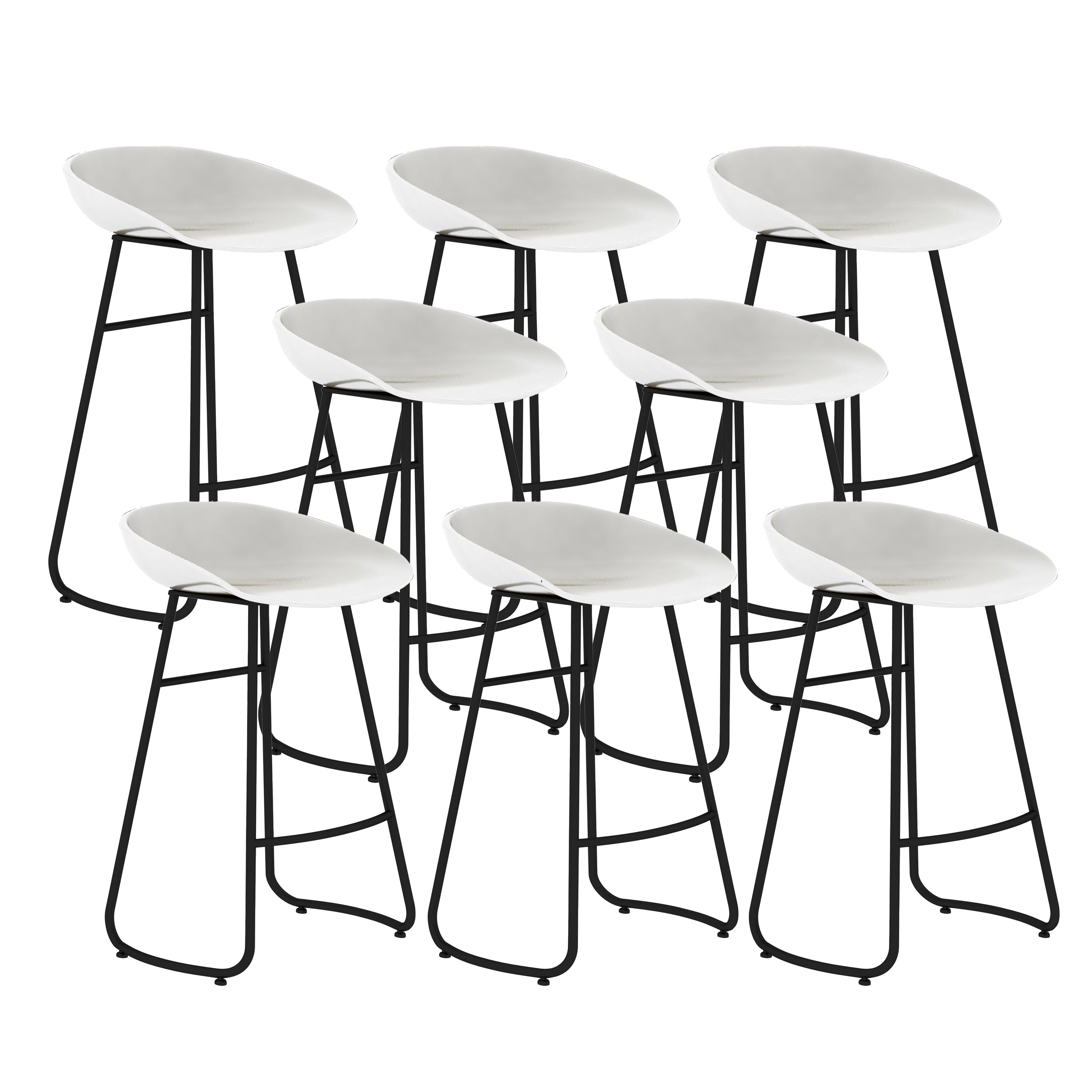 Contemporary Bar Stool Plastic Counter Bar Stool with Metal Legs