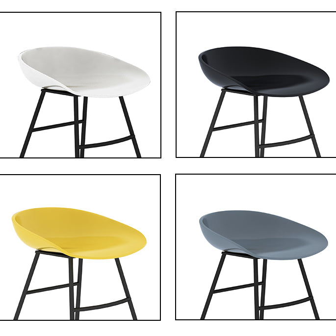 Contemporary Bar Stool Plastic Counter Bar Stool with Metal Legs