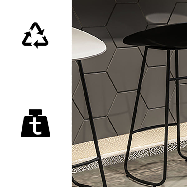 Contemporary Bar Stool Plastic Counter Bar Stool with Metal Legs