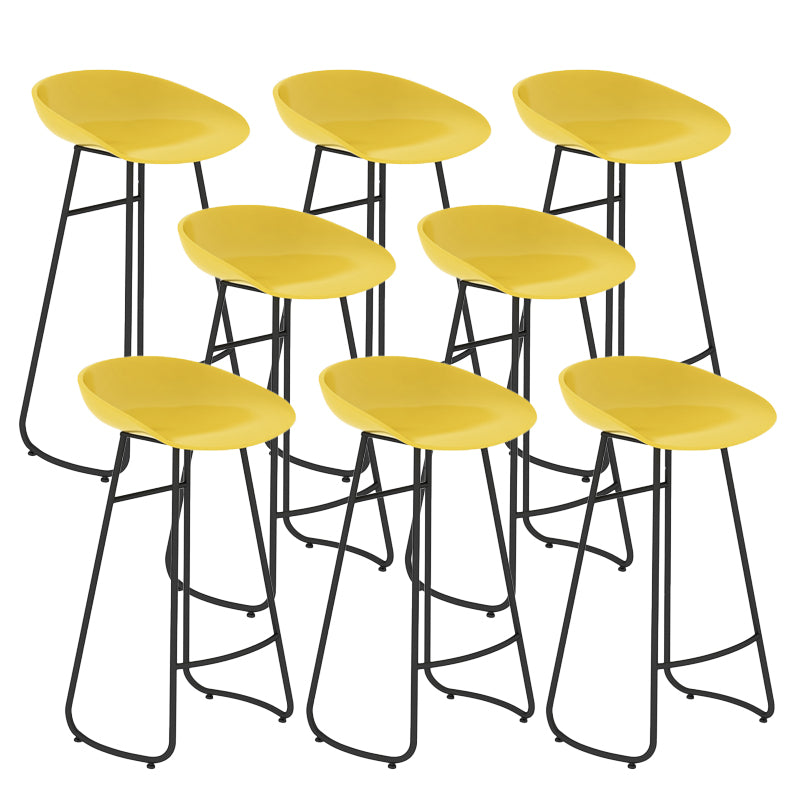 Contemporary Bar Stool Plastic Counter Bar Stool with Metal Legs