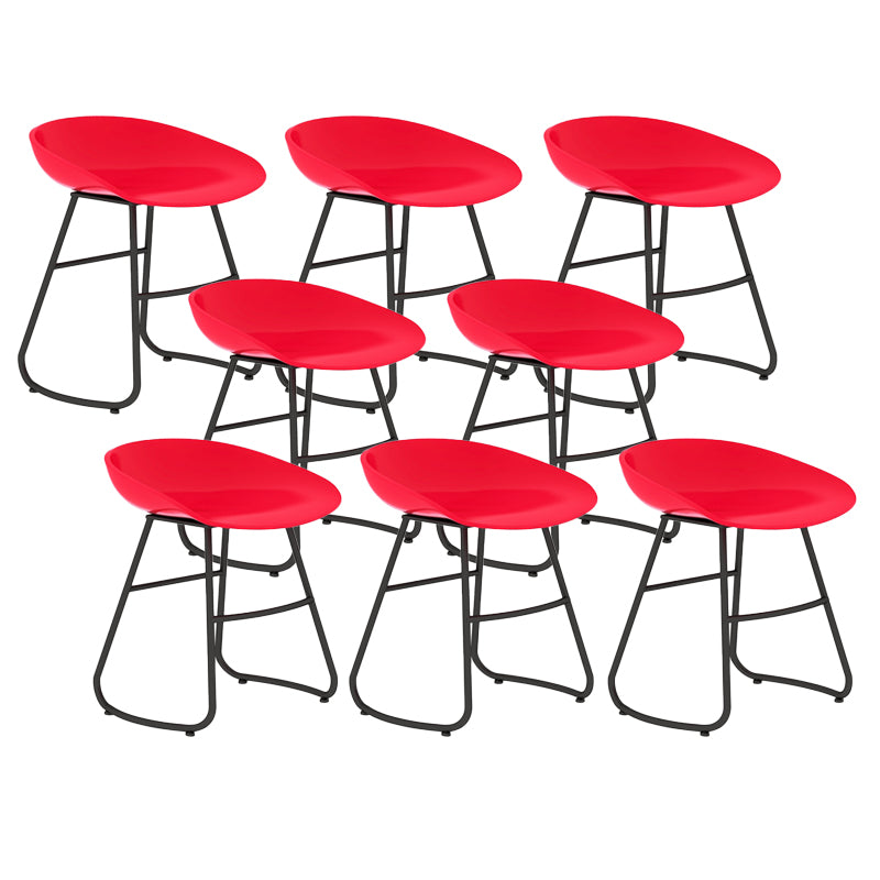 Contemporary Bar Stool Plastic Counter Bar Stool with Metal Legs