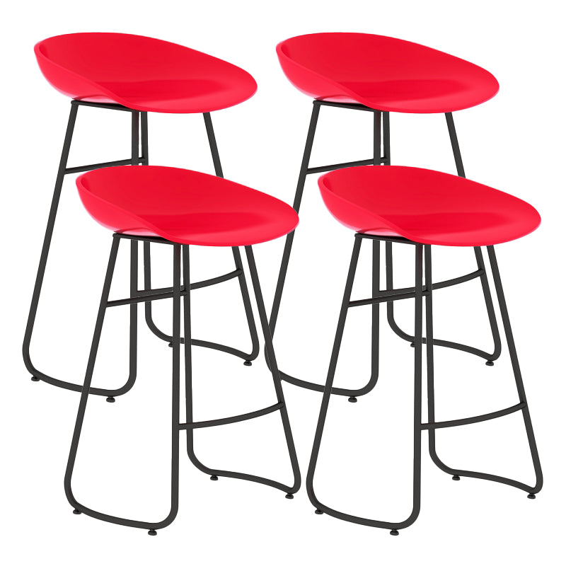 Contemporary Bar Stool Plastic Counter Bar Stool with Metal Legs
