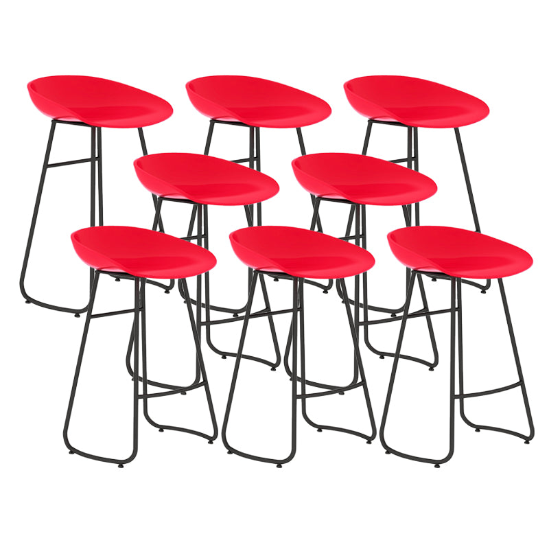 Contemporary Bar Stool Plastic Counter Bar Stool with Metal Legs