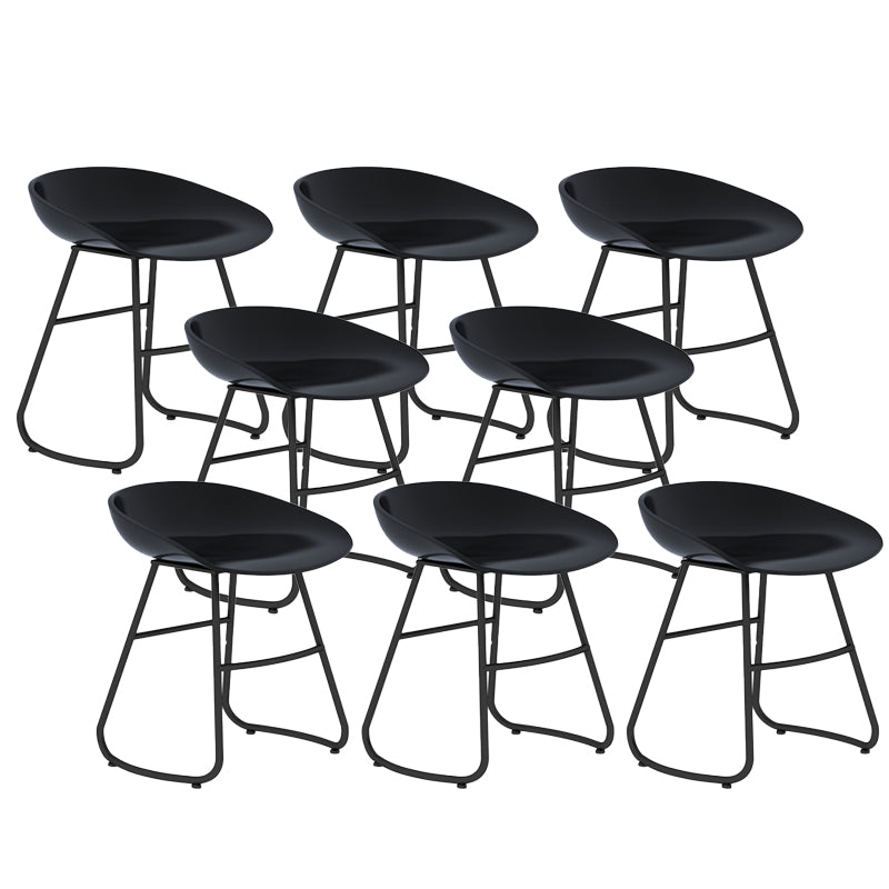 Contemporary Bar Stool Plastic Counter Bar Stool with Metal Legs