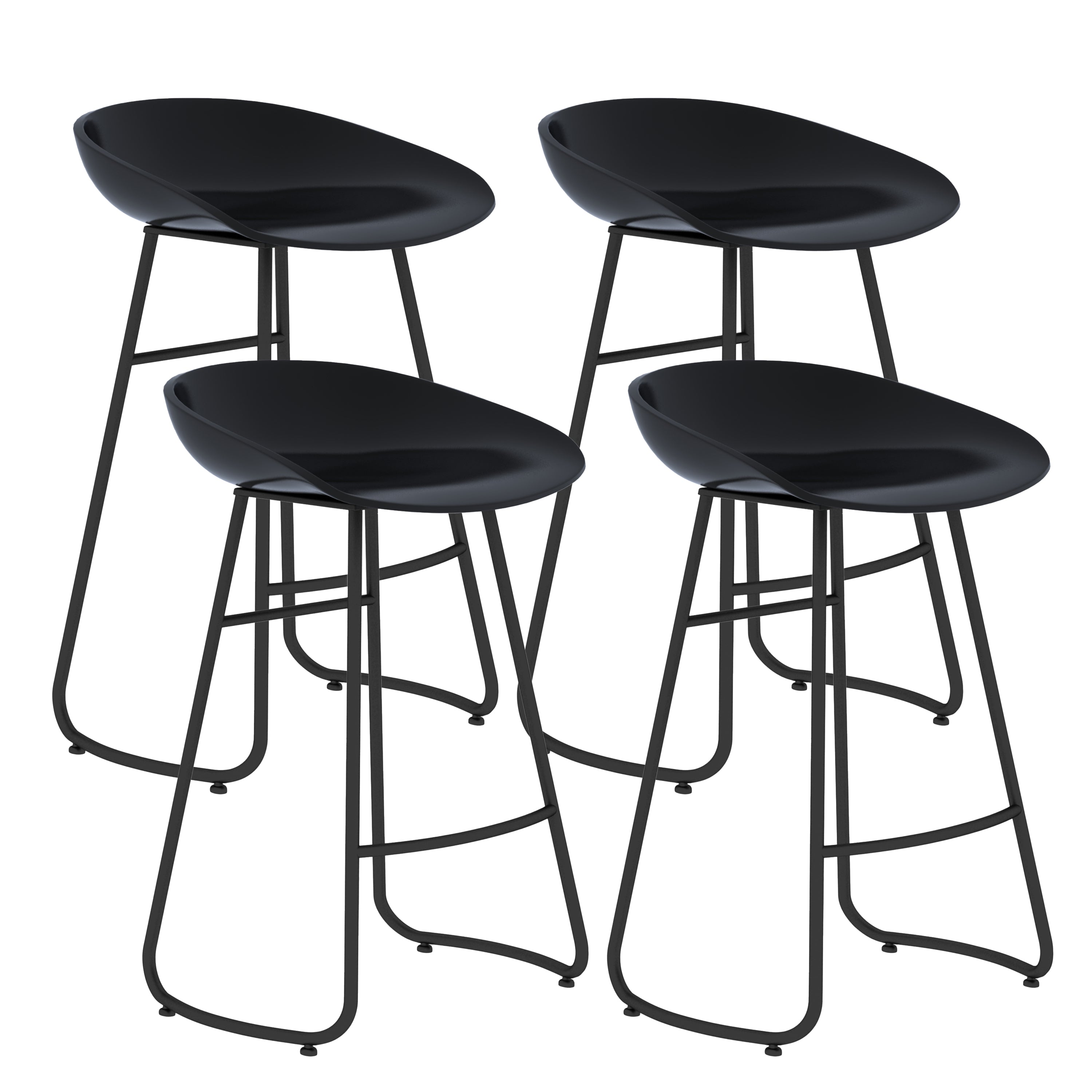 Contemporary Bar Stool Plastic Counter Bar Stool with Metal Legs