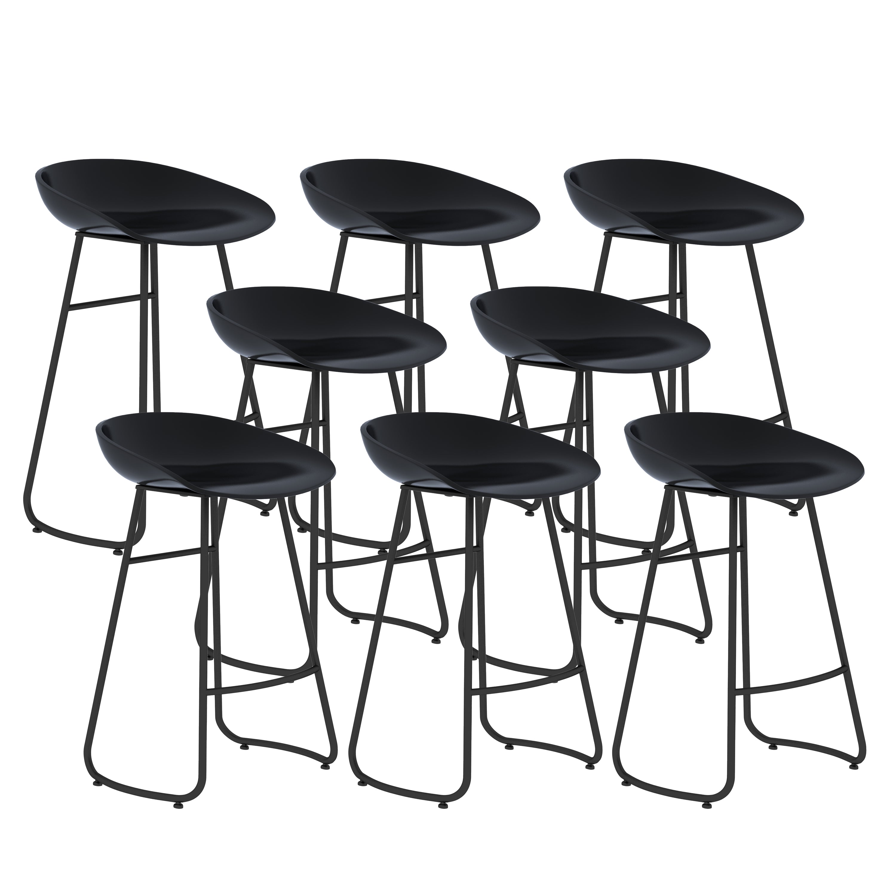 Contemporary Bar Stool Plastic Counter Bar Stool with Metal Legs