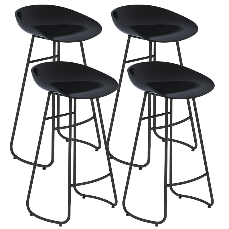 Contemporary Bar Stool Plastic Counter Bar Stool with Metal Legs