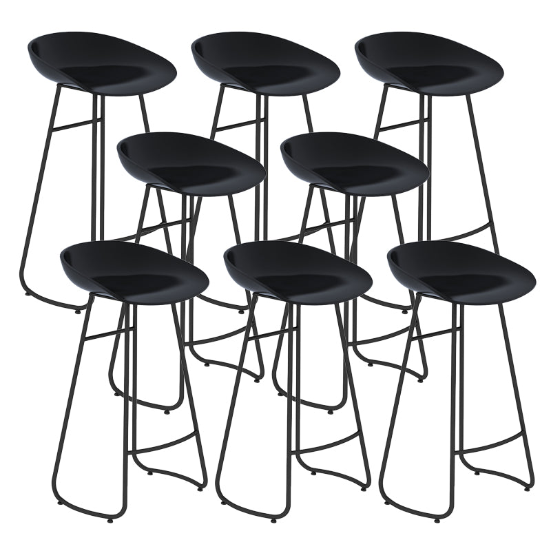 Contemporary Bar Stool Plastic Counter Bar Stool with Metal Legs