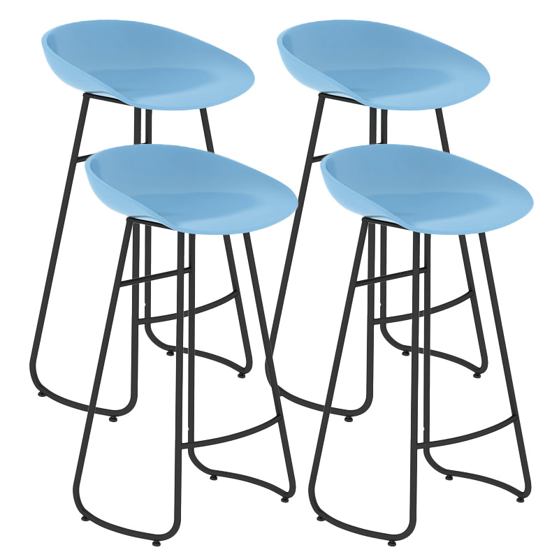 Contemporary Bar Stool Plastic Counter Bar Stool with Metal Legs