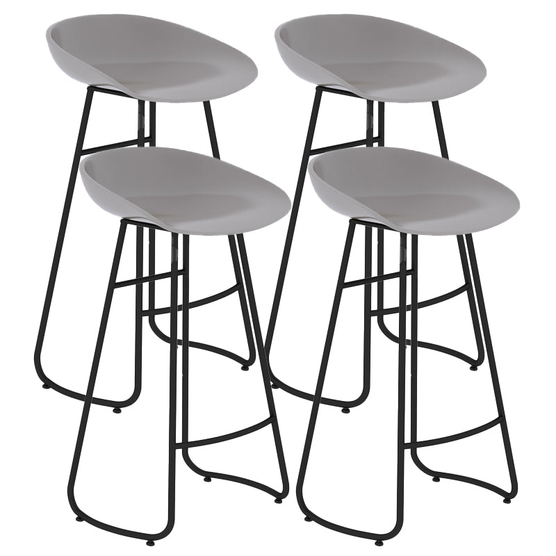 Contemporary Bar Stool Plastic Counter Bar Stool with Metal Legs