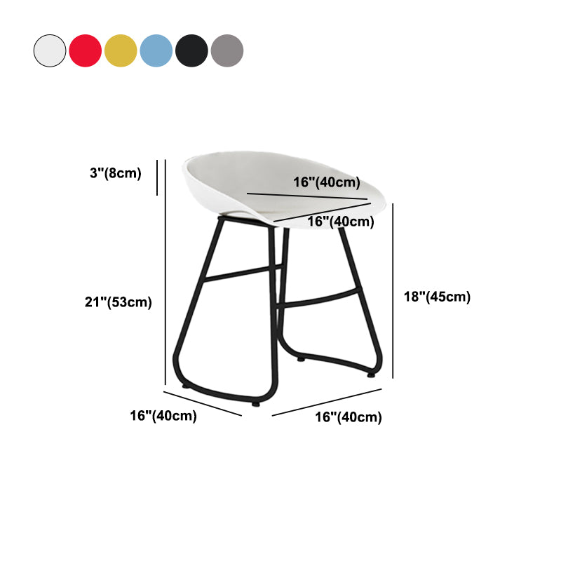 Contemporary Bar Stool Plastic Counter Bar Stool with Metal Legs