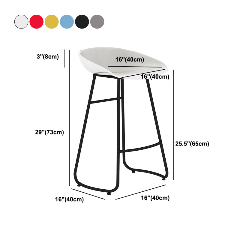 Contemporary Bar Stool Plastic Counter Bar Stool with Metal Legs