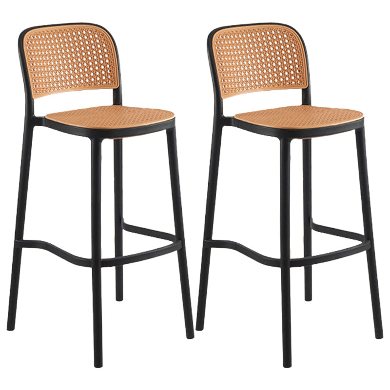 Modern Backrest Armless Counter Stool Plastic Hight Stool with 4 Legs