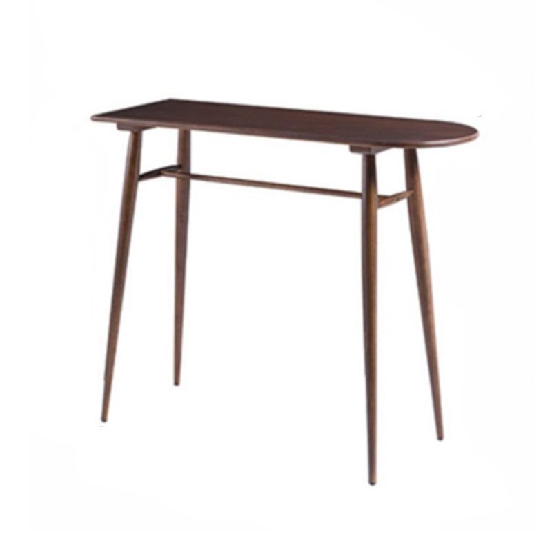 Modern Oak Wood Bar Table Set 1/2 Pieces Wooden Counter Table with Leather Stools