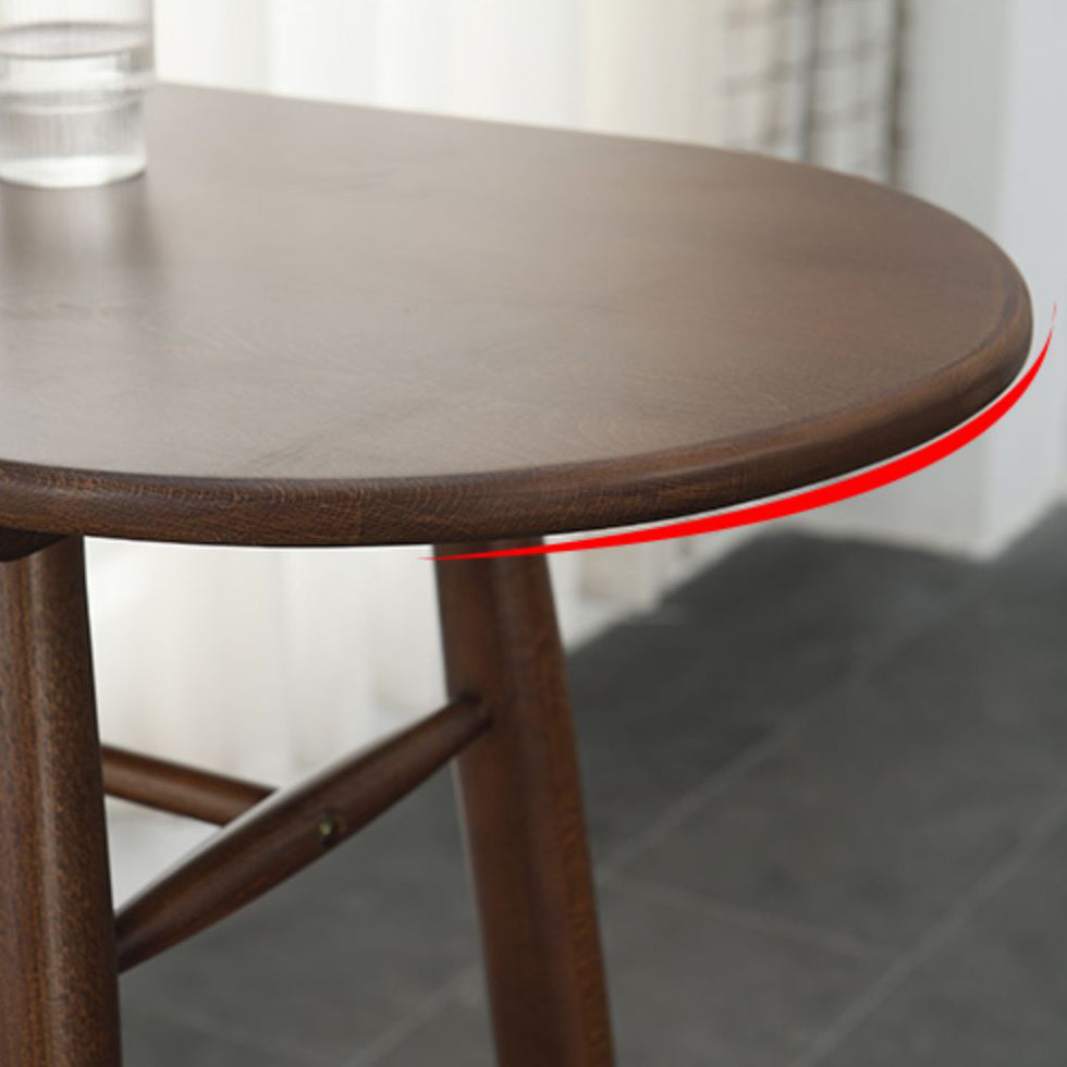 Modern Oak Wood Bar Table Set 1/2 Pieces Wooden Counter Table with Leather Stools