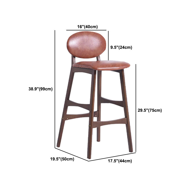 Modern Oak Wood Bar Table Set 1/2 Pieces Wooden Counter Table with Leather Stools
