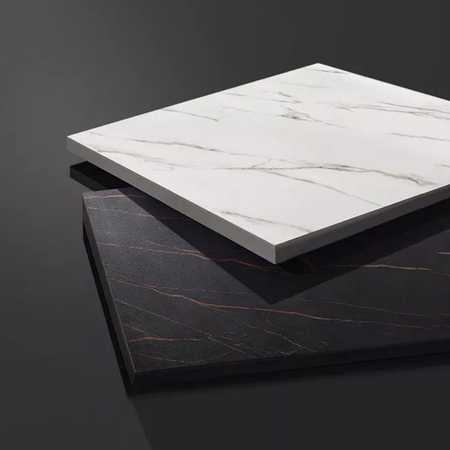 1/3 Pieces Glam Iron Bar Table Set White Stone Top Bistro Set with Shelf