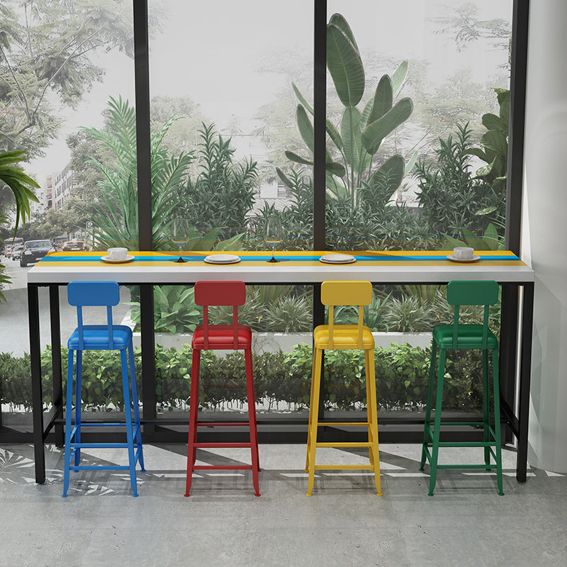 Modern 1/5/9 Pieces Bar Table Set Rectangle Pine Wood Counter Table with High Stools