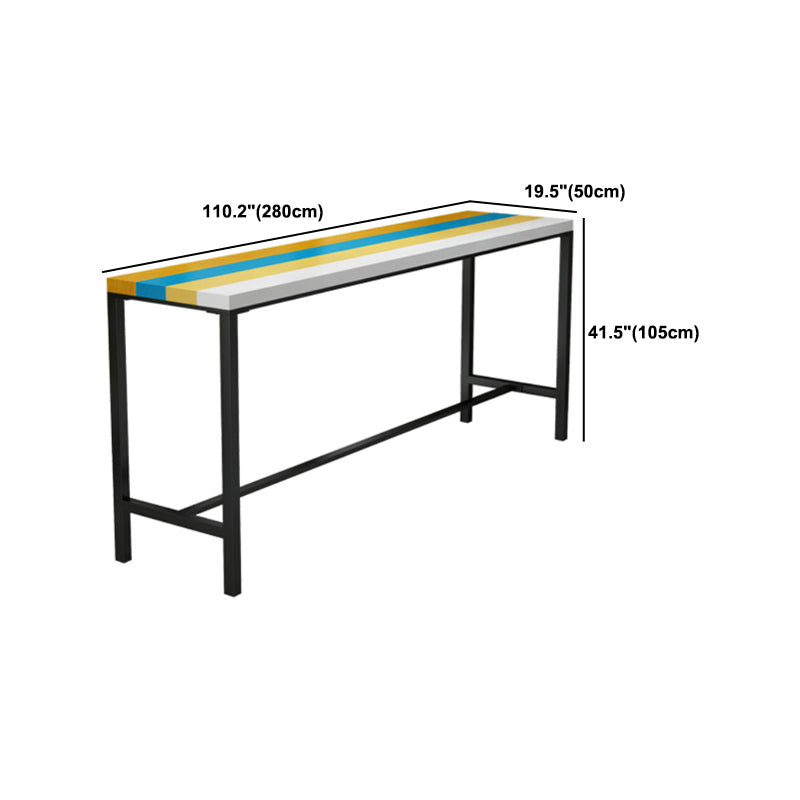 Modern 1/5/9 Pieces Bar Table Set Rectangle Pine Wood Counter Table with High Stools