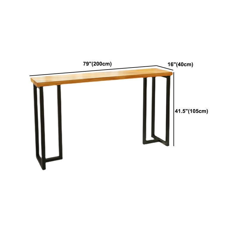Modern Rectangle Solid Wood Bar Table Set 1/4/7 Pieces Counter Table with Backless Stools
