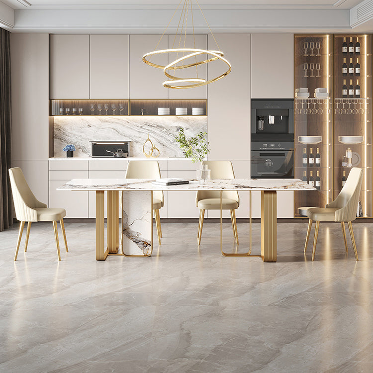 Nordic Dining Set 1/4/5/7 Pieces Rectangle Stone Dining Table for Dining Room