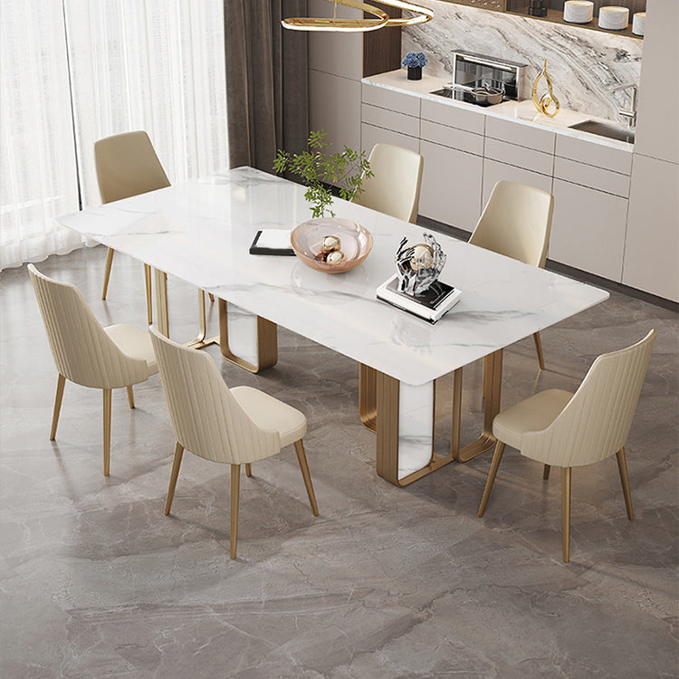 Nordic Dining Set 1/4/5/7 Pieces Rectangle Stone Dining Table for Dining Room