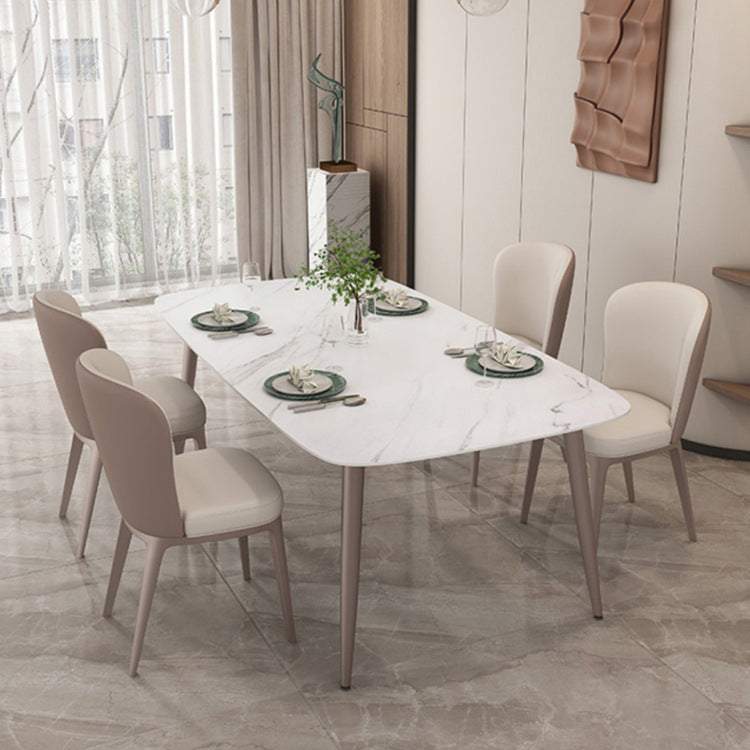 Modern Sintered Stone Dinette Set 1/2/5/7 Pieces Rectangular Dining Set