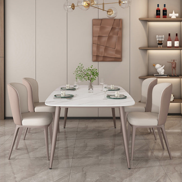 Modern Sintered Stone Dinette Set 1/2/5/7 Pieces Rectangular Dining Set