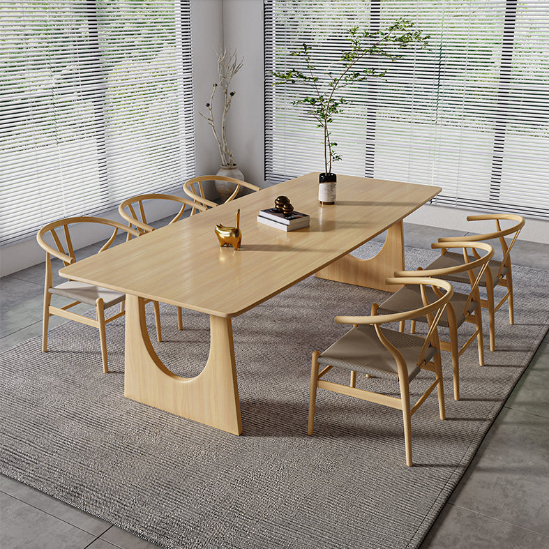 Modern 1/7 Pieces Dining Set Rectangle Pine Wood Dining Table for Dining Room