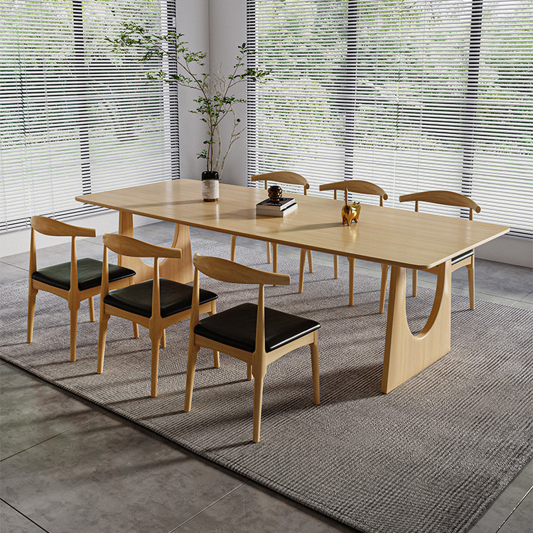 Modern 1/7 Pieces Dining Set Rectangle Pine Wood Dining Table for Dining Room