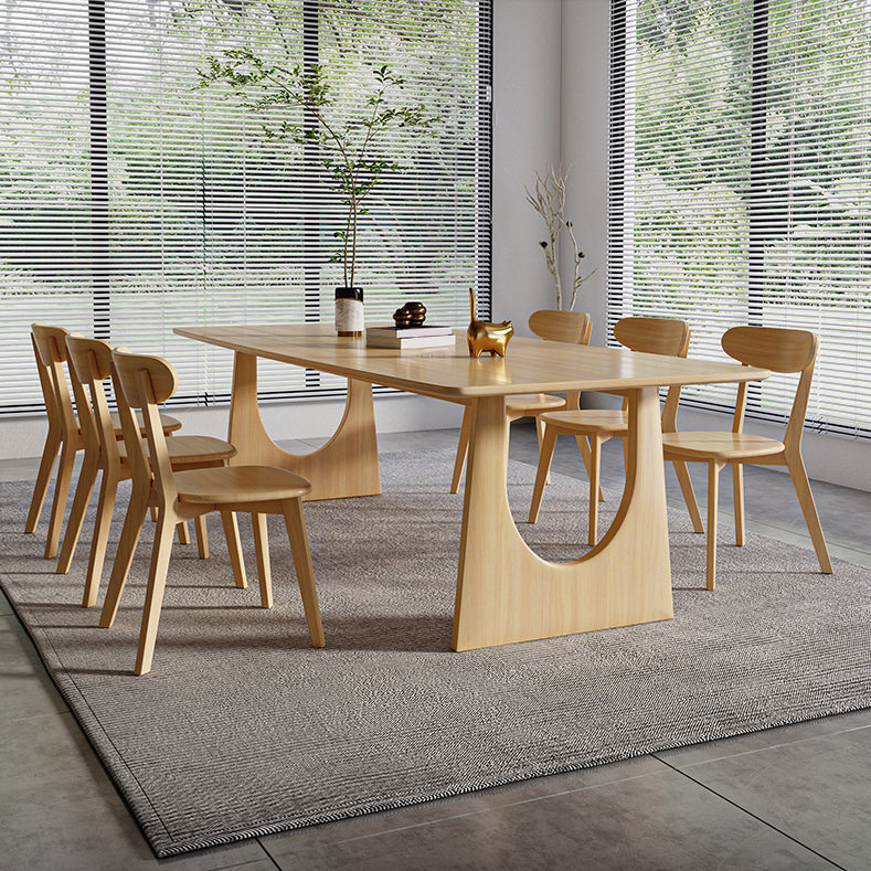 Modern 1/7 Pieces Dining Set Rectangle Pine Wood Dining Table for Dining Room