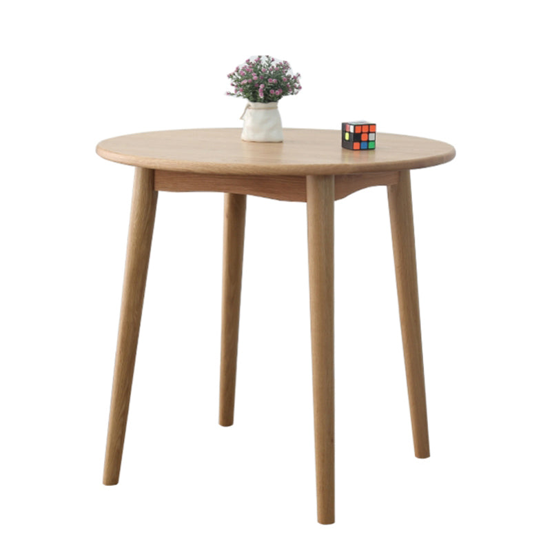 Round Dining Table Natural Contemporary Style Solid Wood Dinner Table for Home Kitchen