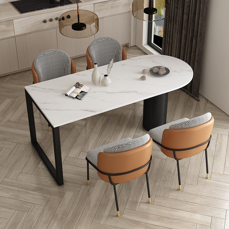 Stone Dining Site Table Simplicity Style Dining Room Collection for Indoor