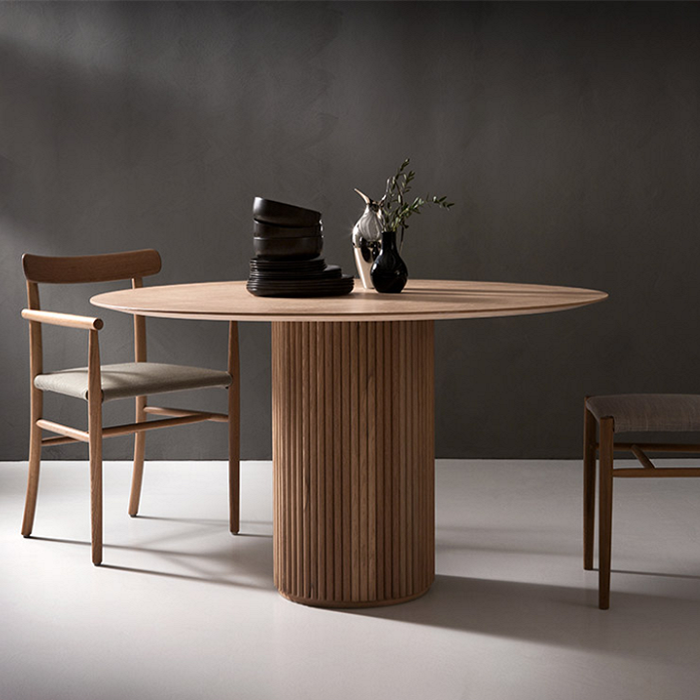 Round Dining Table Modern Style Solid Wood Dinner Table for for Kitchen Home Furniture