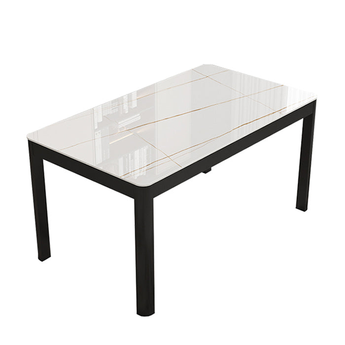 Modern Black in Glass Counter Table Rectangle Dining Table for Kitchen