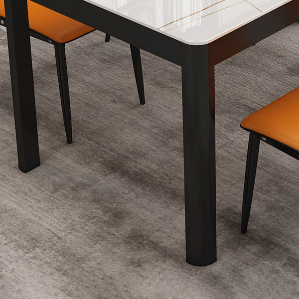 Modern Black in Glass Counter Table Rectangle Dining Table for Kitchen
