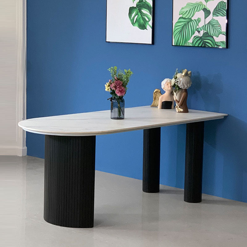 Marble White Dining Table Simplicity 3 Legs Table for Dining Room