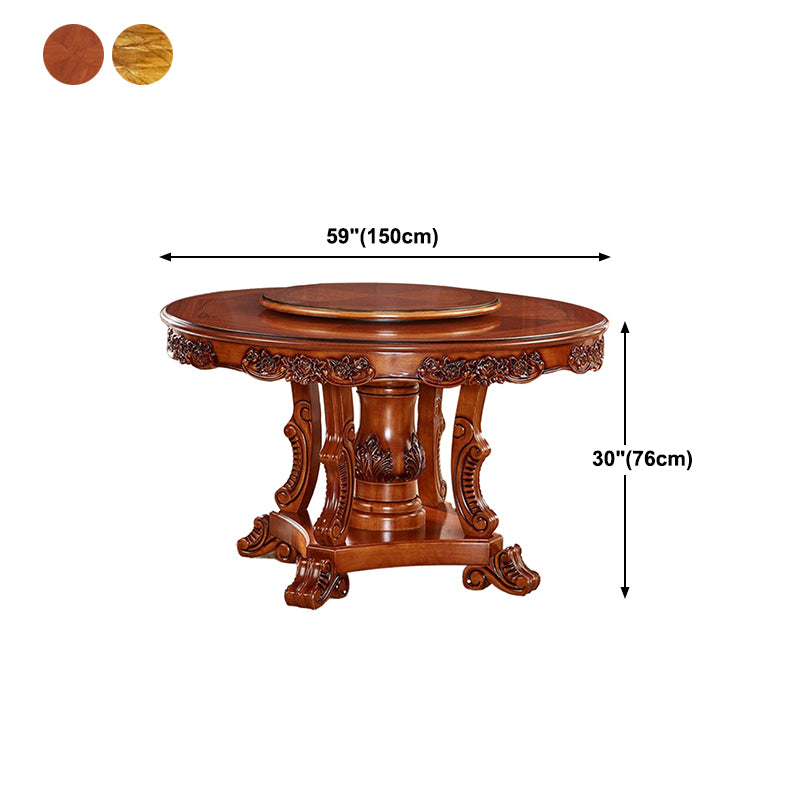 Rubberwood Base Victorian Round Table Pedestal Base Table for Dining Room