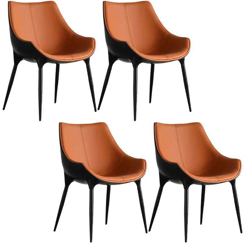 Contemporary Metal Dining Chair Wingback Side Furniture in Matte Finish for Home