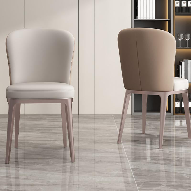 Contemporary Metal Dining Chair Parsons Furniture in Matte Finish for Home